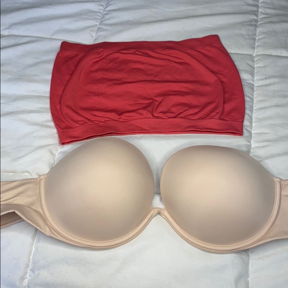 Strapless Victoria’s Secret Pink Bra with bandeau